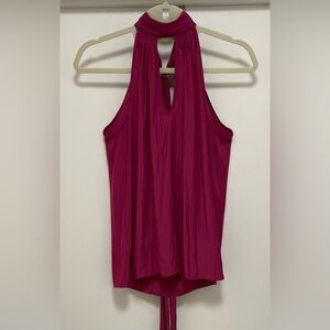 NWT Ramy Brook Women’s AVAH Wine Ruched Keyhole Halter - Size S
